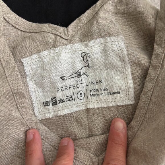 Like New Not Perfect Linen Langley Midi Slip Dress - Size S, Natural - Picture 2 of 7